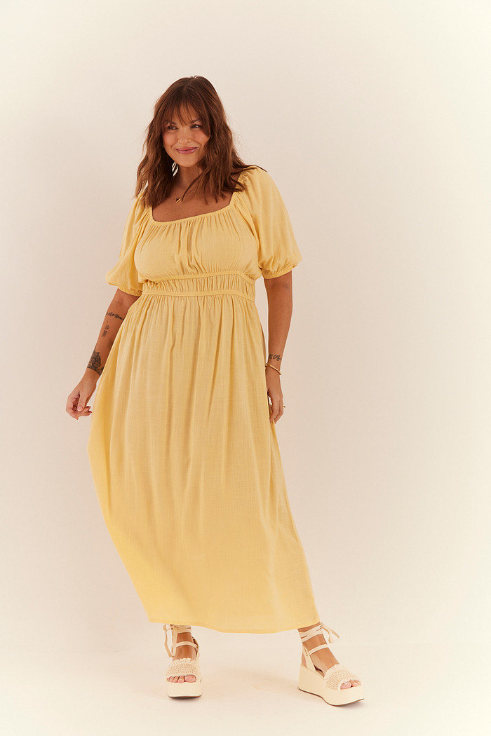 VESTIDO MIDI LUANA AMARELO