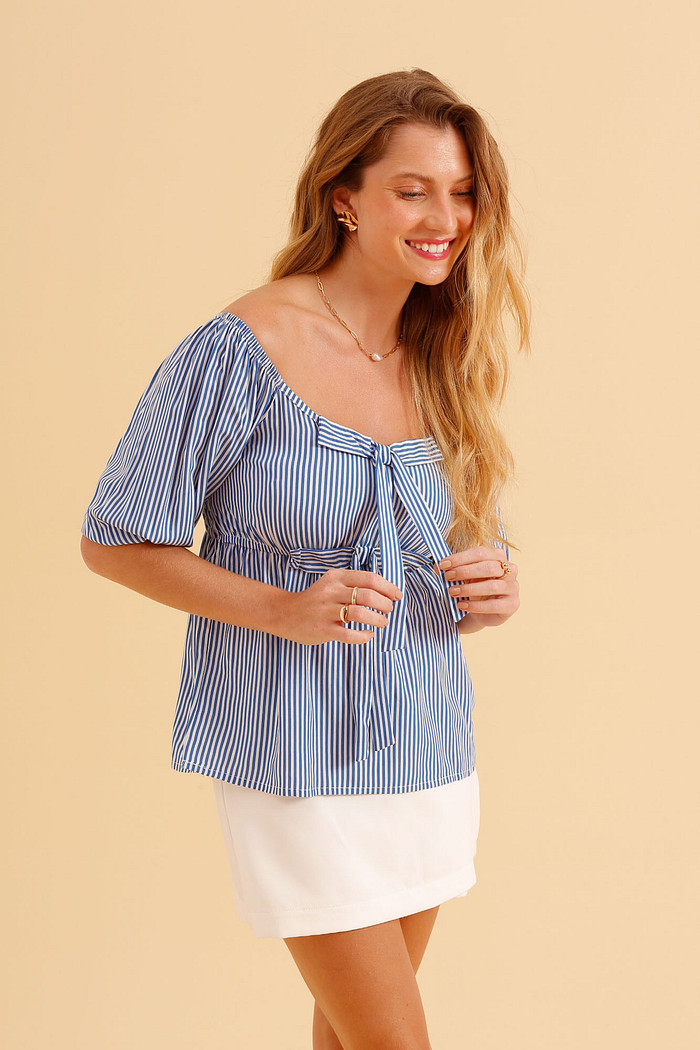 BLUSA LISTRADA LISTRADO AZUL