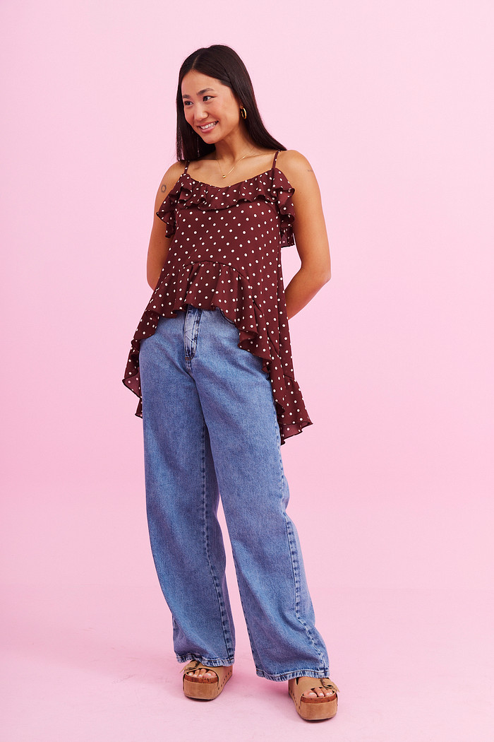 BLUSA ALÇA GAYA POA BORDO