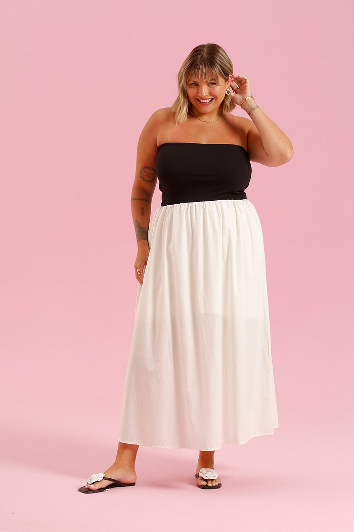 Vestido Midi Jeanne PRETO / OFF