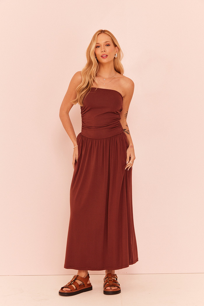 VESTIDO NAIARA MARROM