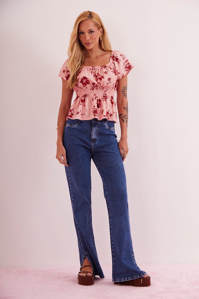 CALÇA JEANS ELASTANO  BRUNA JEANS ESCURO