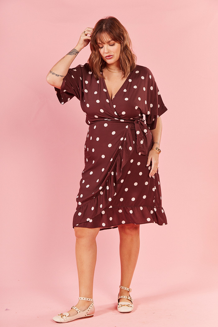 VESTIDO BEATRICE POA OFF FINDO MARROM