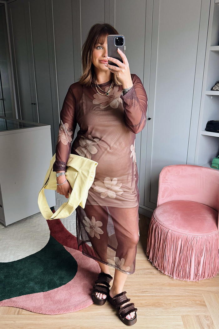 VESTIDO MIDI EM TULE ANNA ESTAMPADO