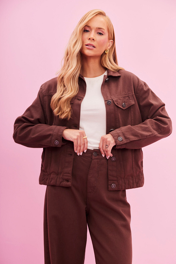 JAQUETA SARJA MARROM MARROM