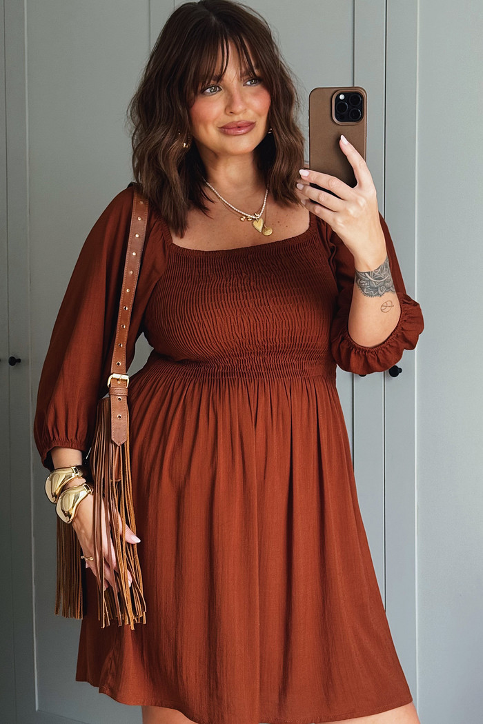 VESTIDO GABRIELE MARROM