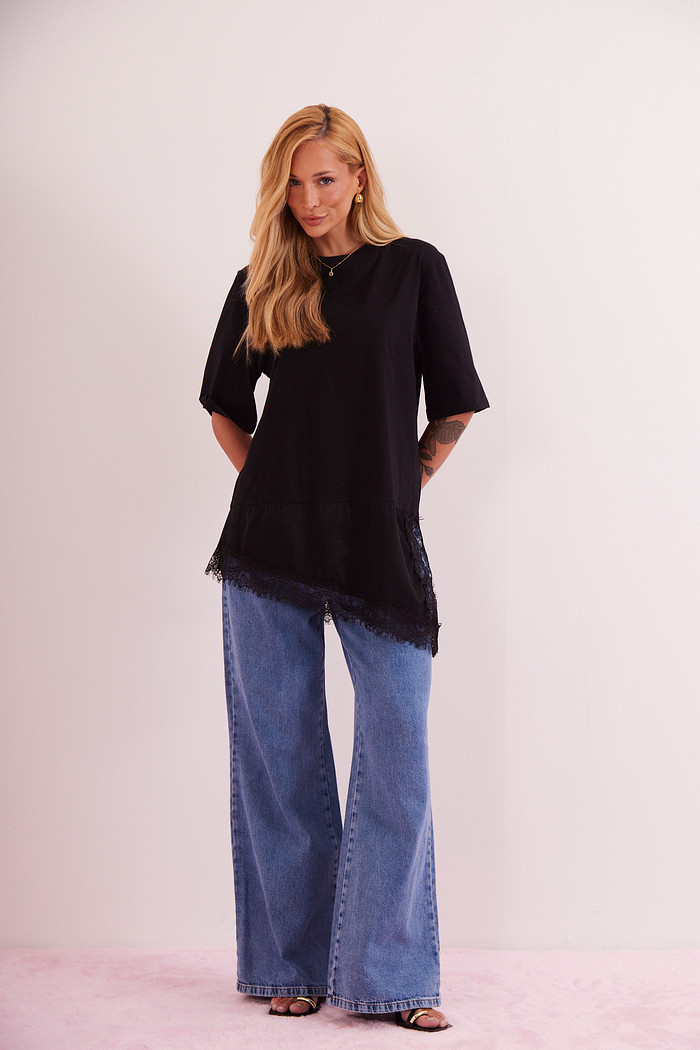 Calça Jeans Wide Leg Dulce JEANS ESCURO