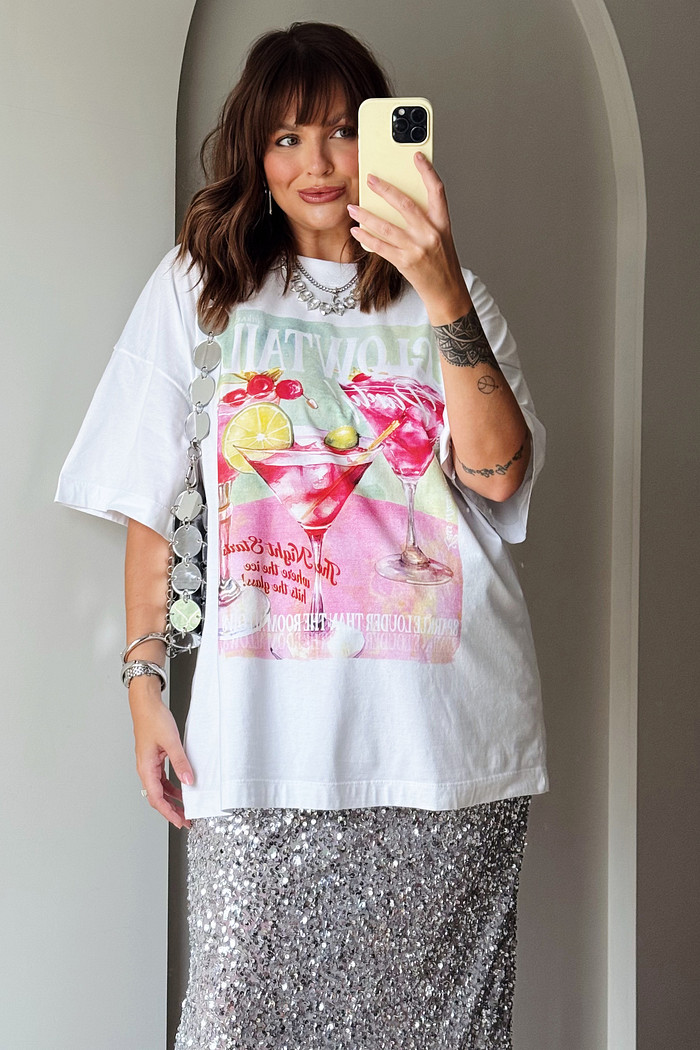 T-SHIRT OVER GLOWTAIL BRANCO ACUCAR