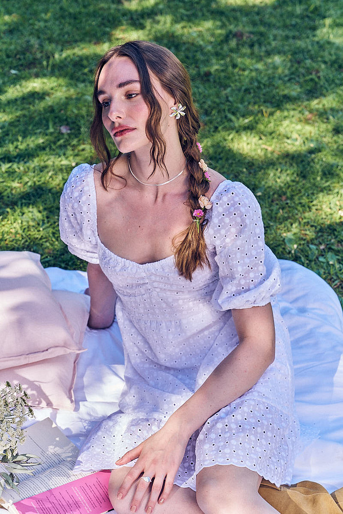 Vestido curto Laise Charlote OFF WHITE