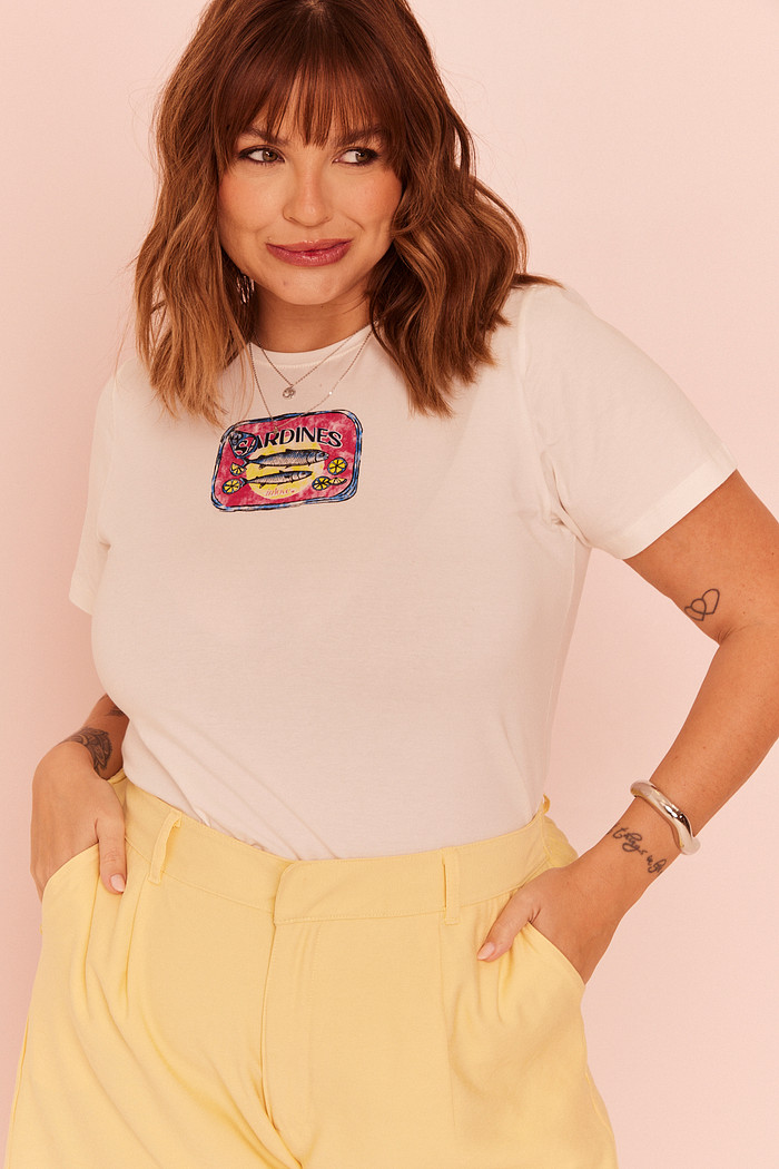 BABY TEE SARDINES OFF WHITE