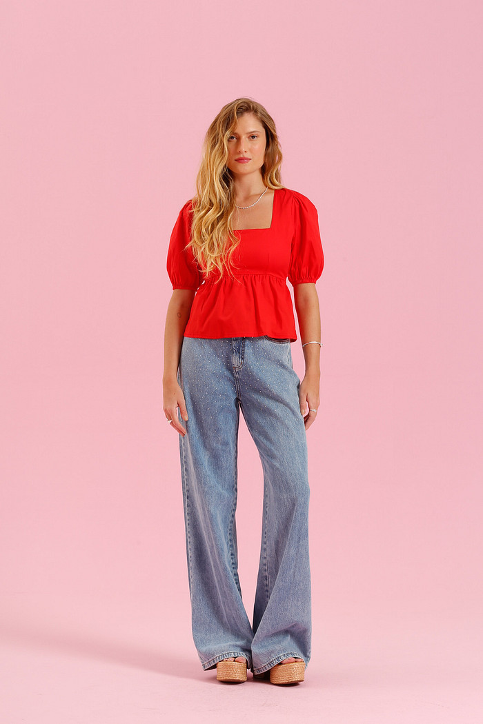 BLUSA LAÇO COSTAS VERMELHO