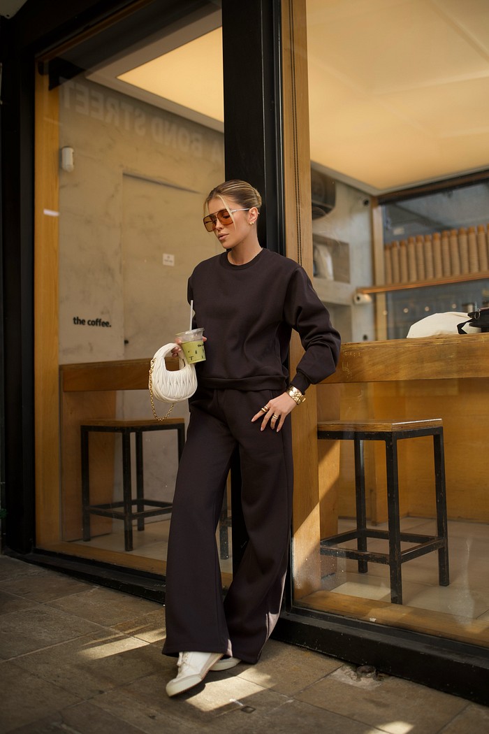 CALÇA DE MOLETOM ANNA BLACK COFFEE