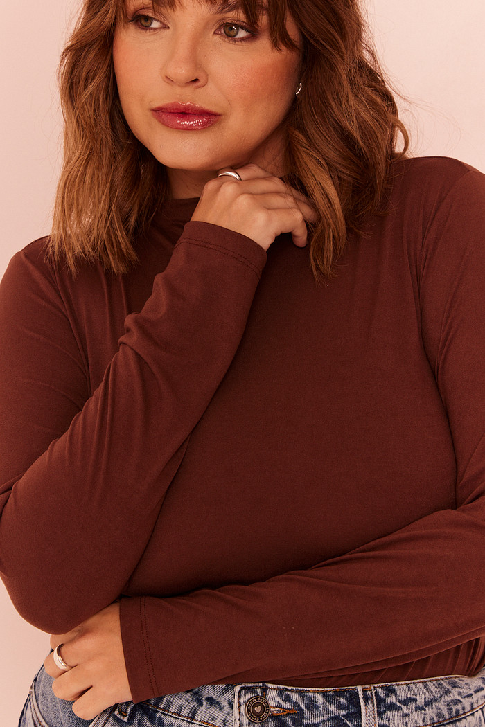 BLUSA SEGUNDA PELE BRITNEY MARROM