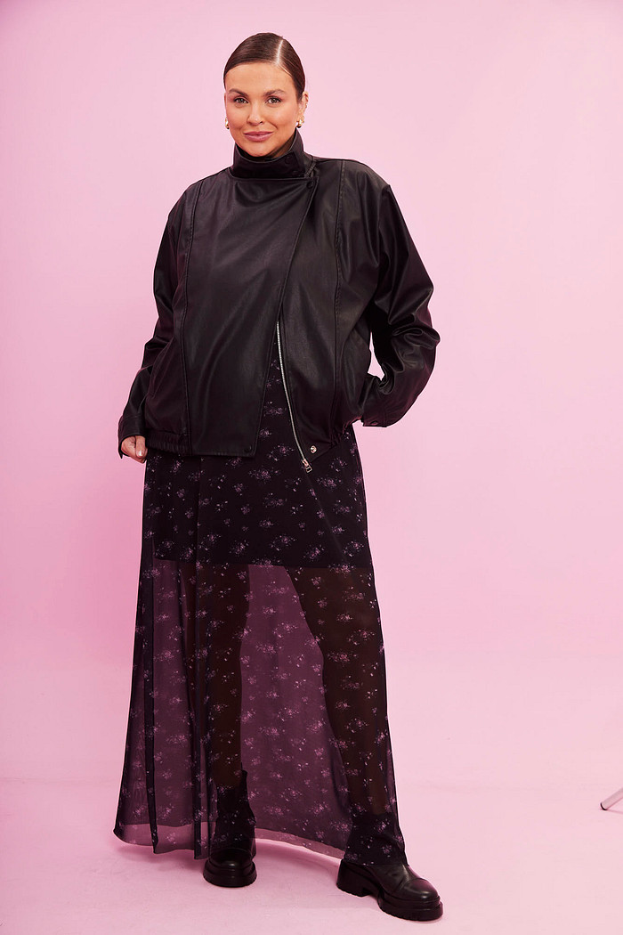 JAQUETA EFEITO COURO VERONA PRETO