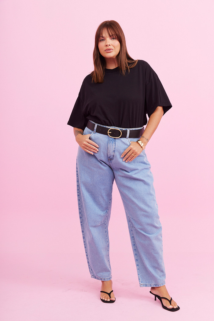 CALÇA JEANS BARREL JEANS CLARO