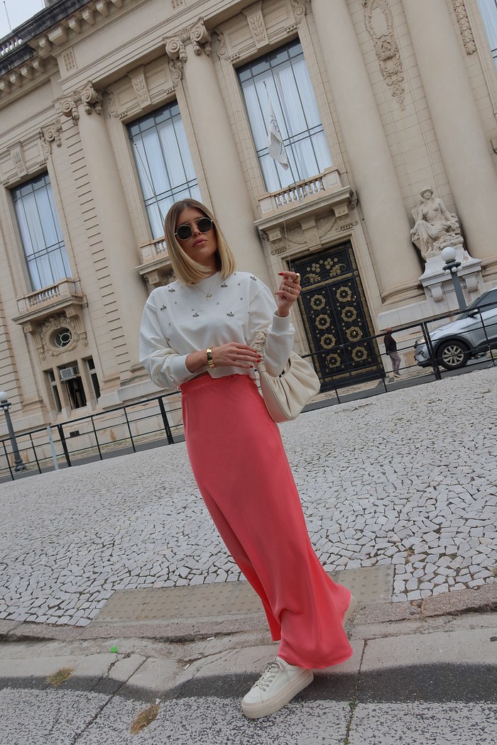 Saia Midi Alongada Paola SALMAO