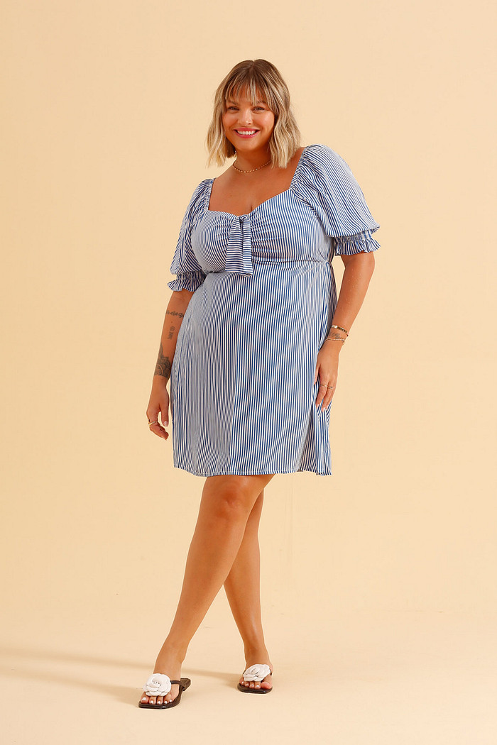 VESTIDO LISTRADO AZUL