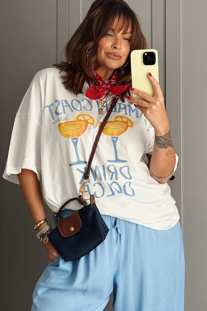 T-SHIRT OVER AMALFI COAST BRANCO ACUCAR