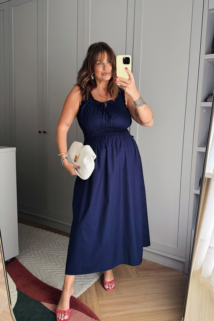 VESTIDO MIDI SOL AZUL MARINHO