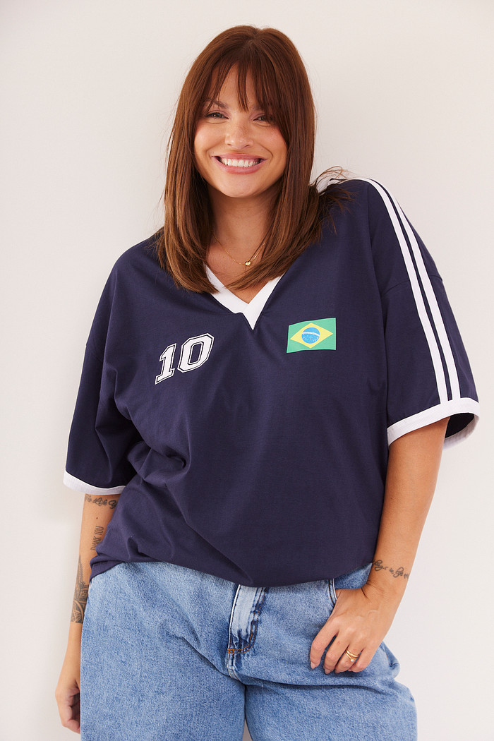 T-SHIRT OVER 10 AZUL MARINHO