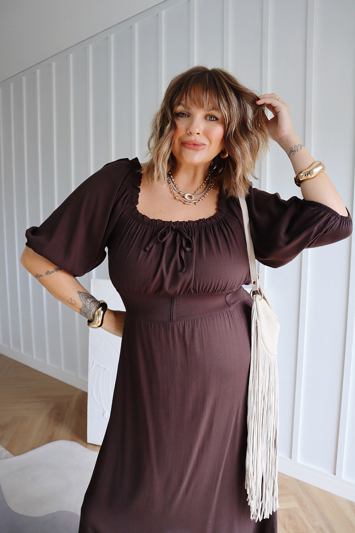 VESTIDO JULIA MARROM