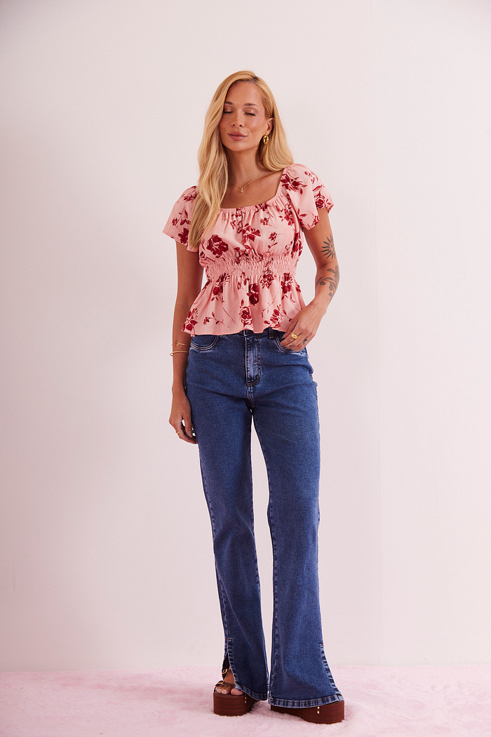 CALÇA JEANS ELASTANO  BRUNA JEANS ESCURO