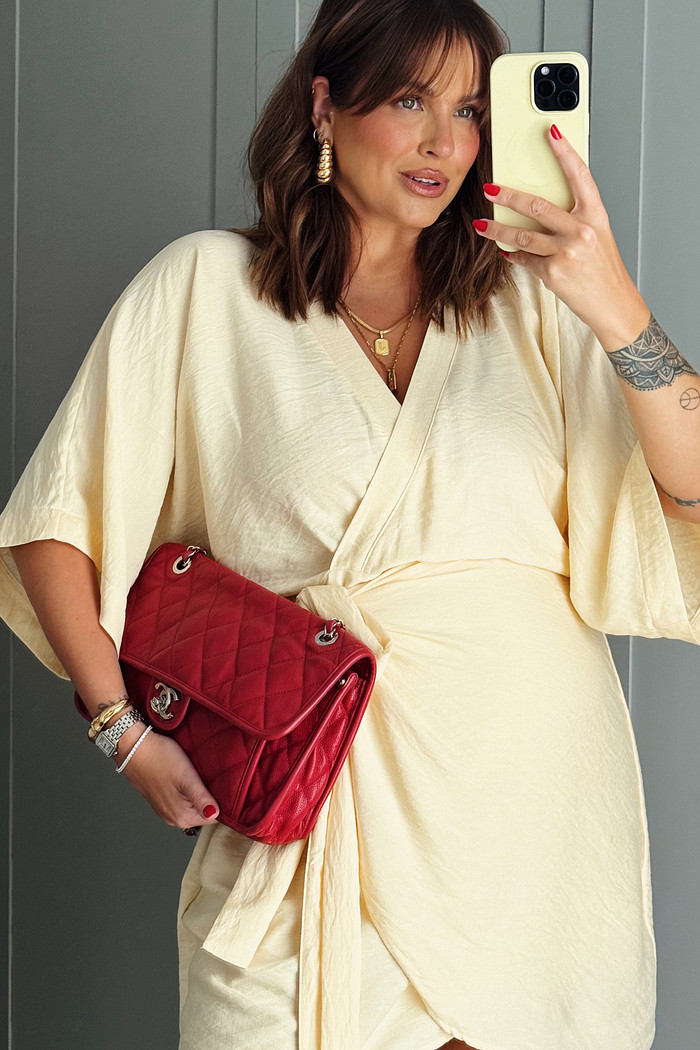 VESTIDO TRANSPASSADO BRUNA AMARELO