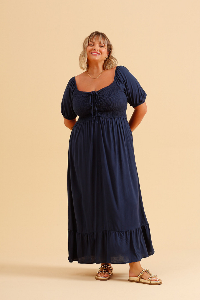 VESTIDO LONGO AZUL MARINHO