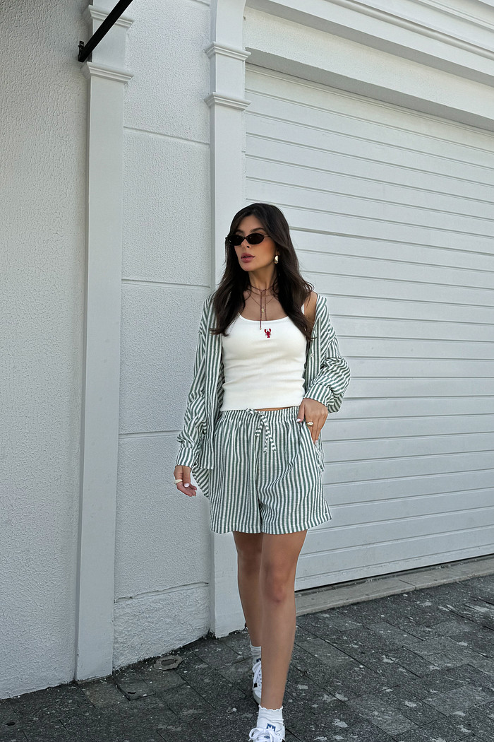 CAMISA ANA LISTRADO VERDE