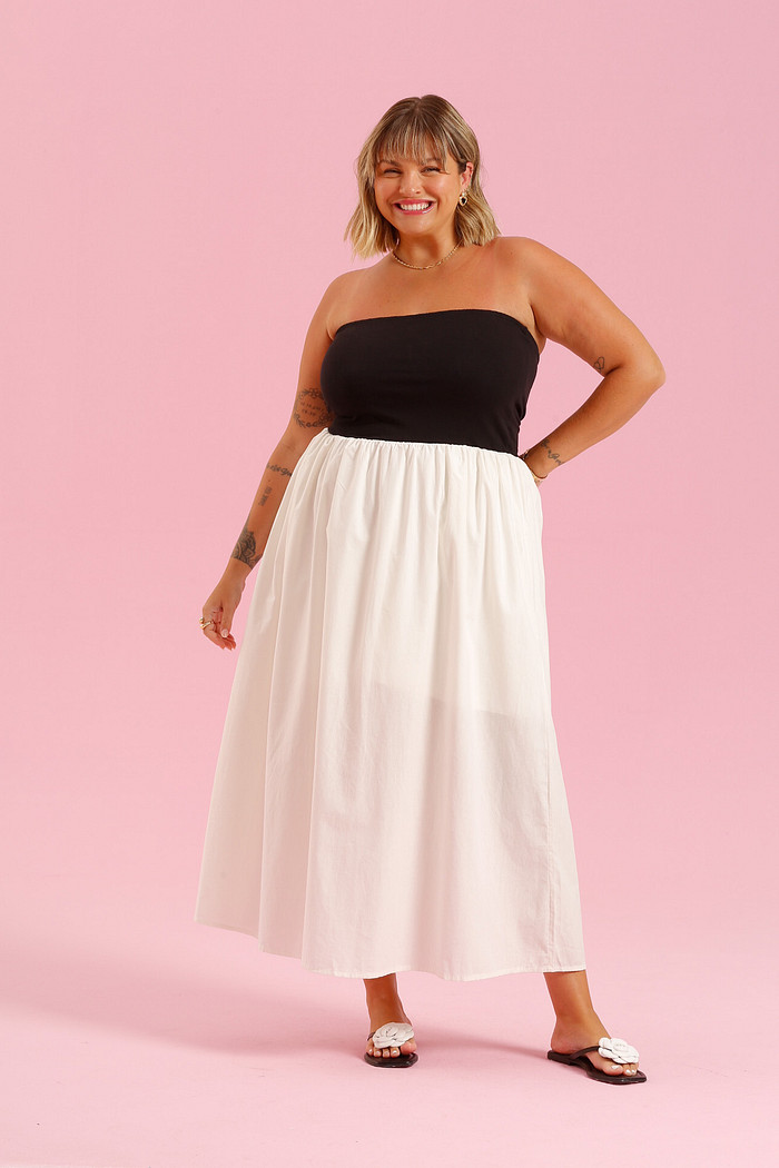 Vestido Midi Jeanne PRETO / OFF