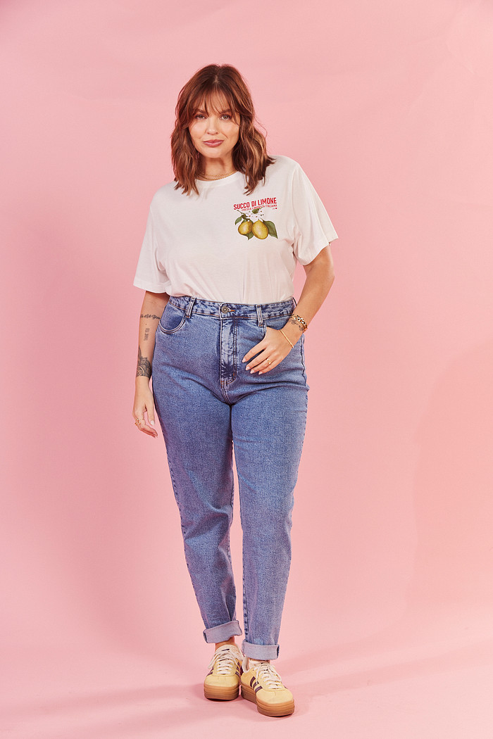 CALÇA MOM JEANS COM ELASTANO ASTRIDE JEANS