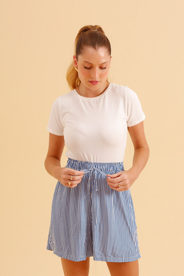 SHORTS LISTRADO LISTRADO AZUL