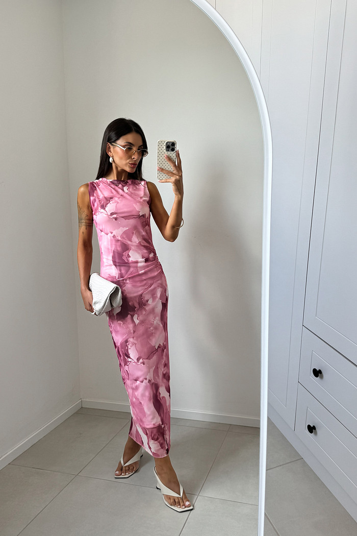 VESTIDO EM TULE  HELENA ROSA MANCHADO