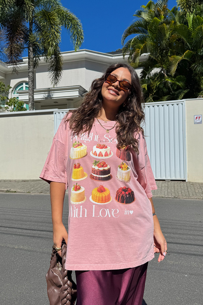 T-SHIRT OVER DELIGHT ROSA