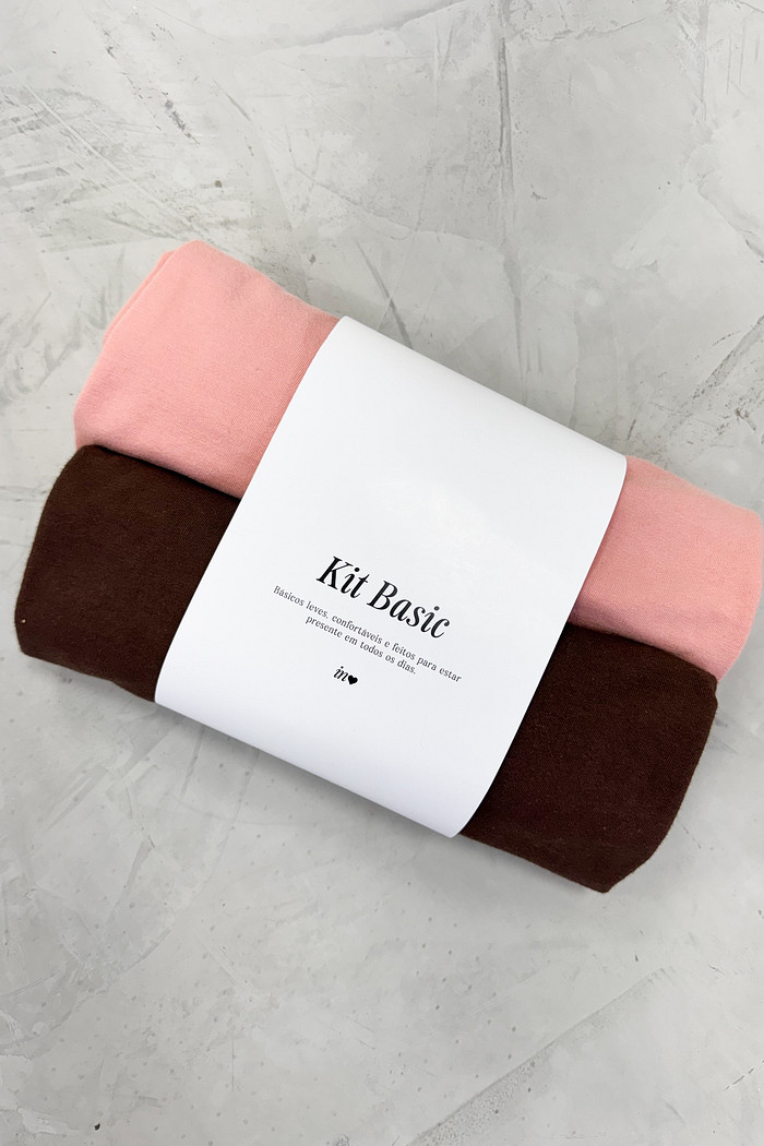 KIT T-SHIRTS OVER MARROM / ROSA