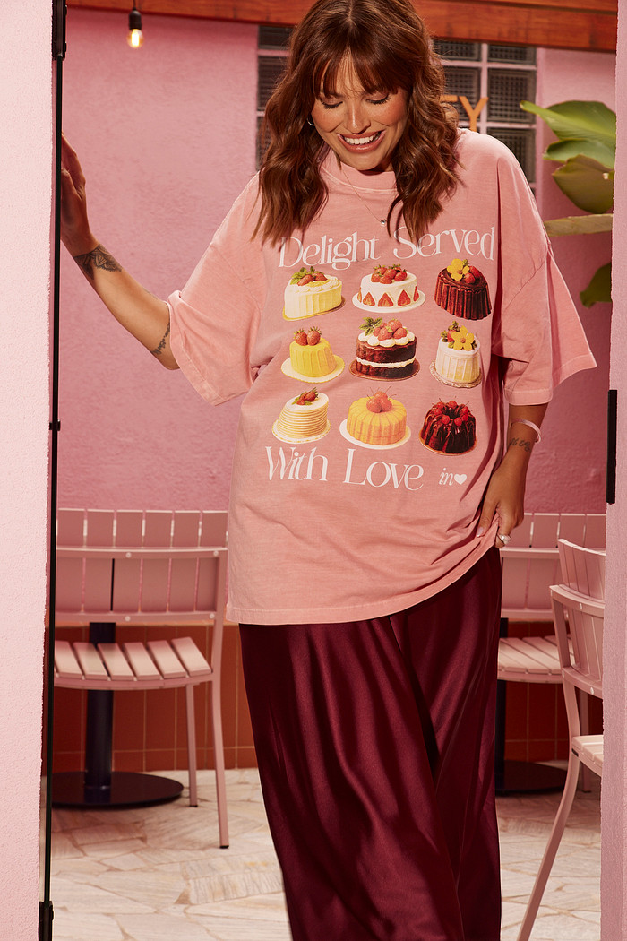 T-SHIRT OVER DELIGHT ROSA