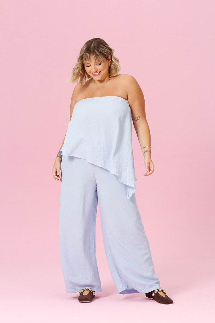 Blusa Tomara que Caia Juliana AZUL