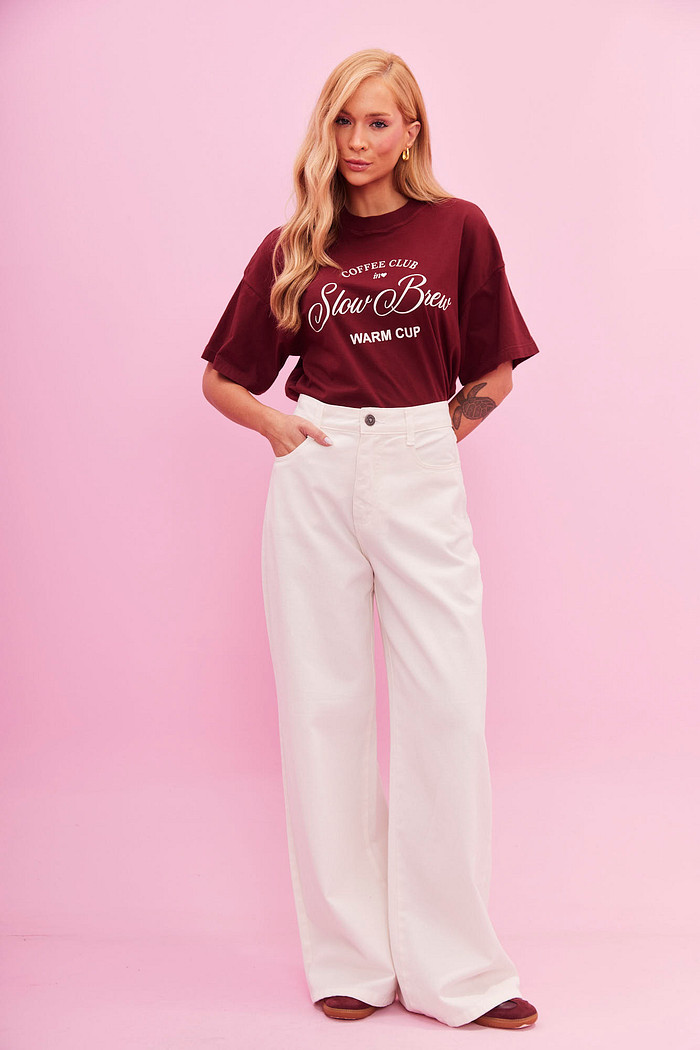 CALÇA JEANS WIDE LEG OFF WHITE