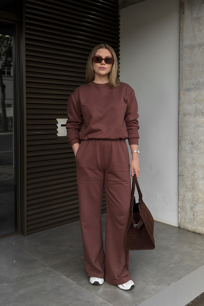 CASACO DE MOLETOM ANNA MARROM