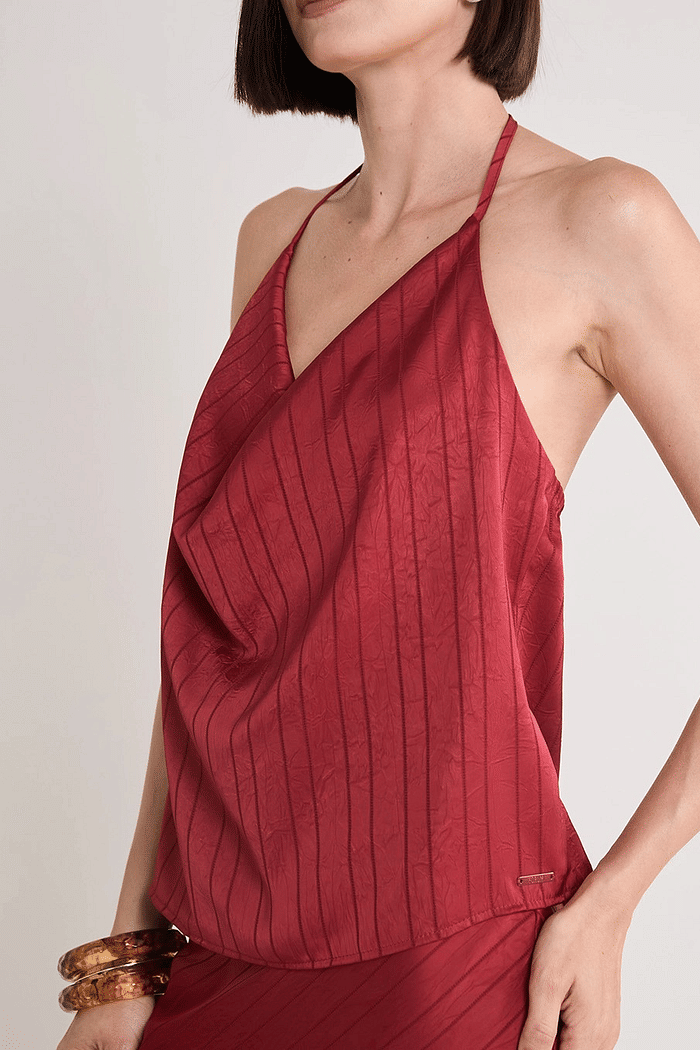 BLUSA DEGAGÊ FRENTE UNICA VERMELHO VIN ROUGE FORUM