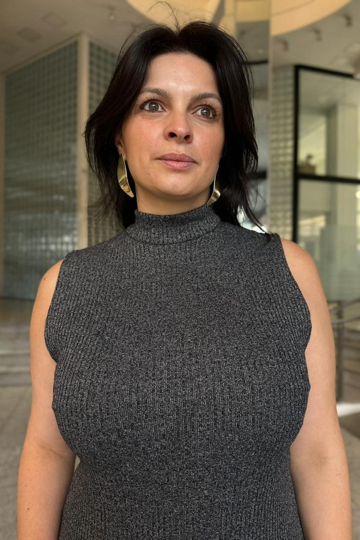 VESTIDO GOLA ALTA MESCLA  ANIMALE