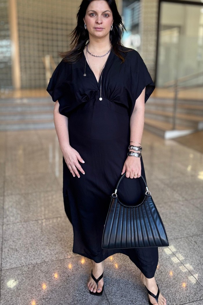 VESTIDO LINHO PRETO FORUM