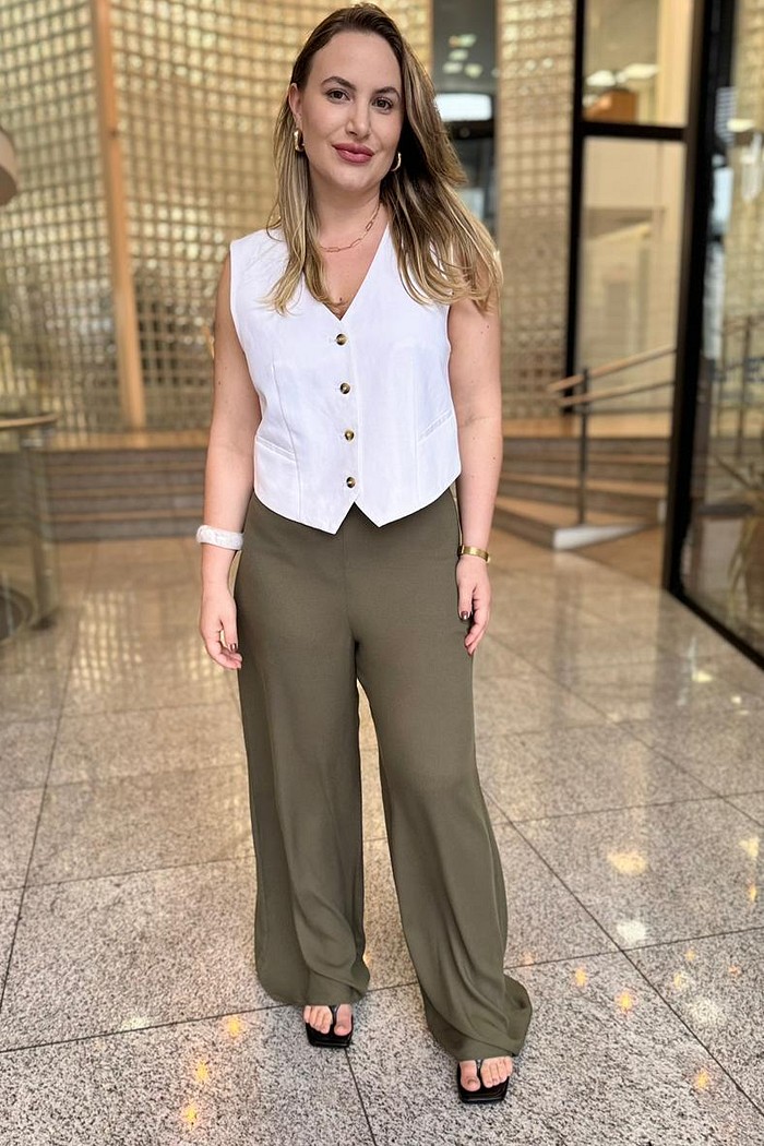 CALCA PANTALONA COS ALTO DETALHE ZIPER  MORENA ROSA