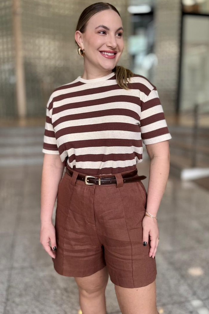 T-SHIRT OLGA  MARROM