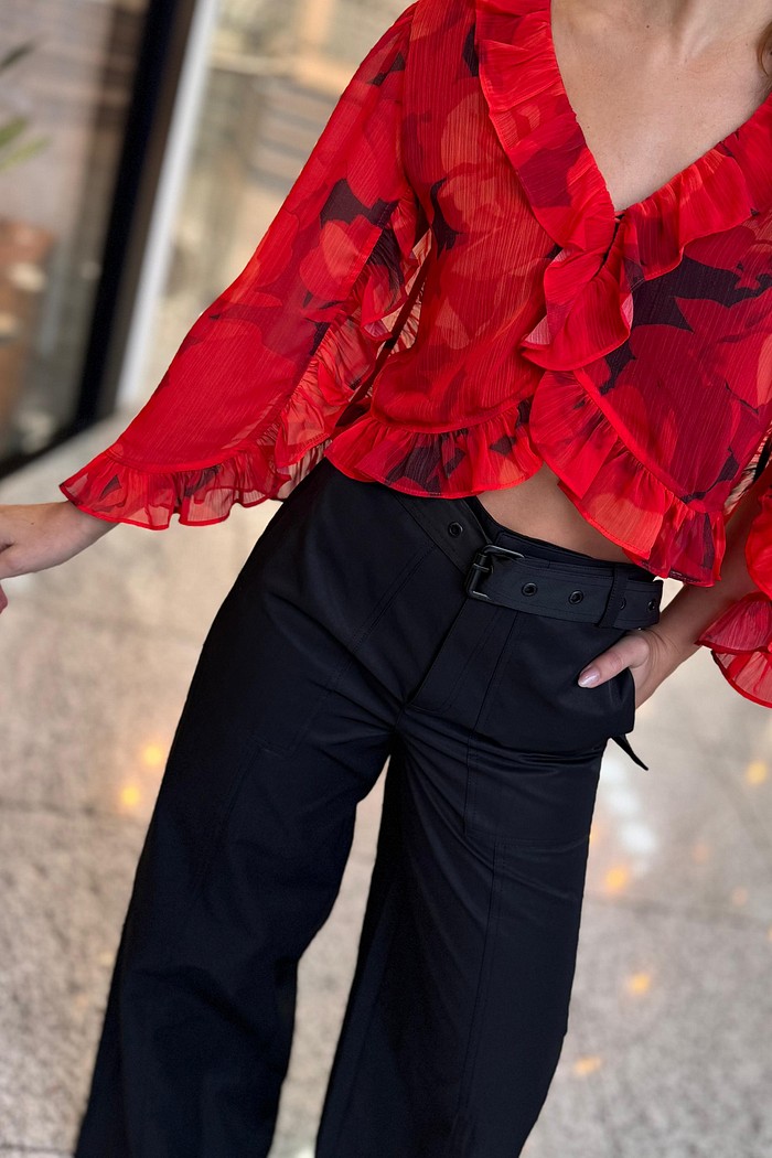 BLUSA SOLTA MANGA 7 OITAVOS MORENA ROSA