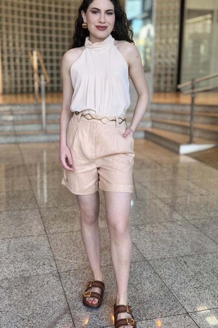 BERMUDA DE LINHO ANIMALE