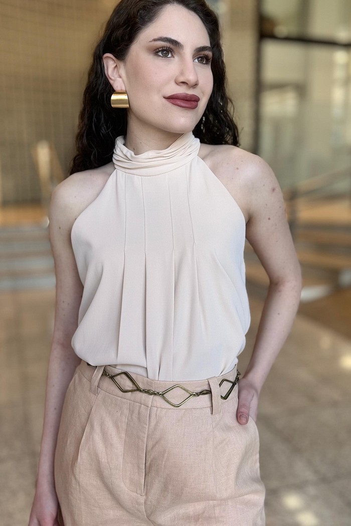 REGATA SOLTA CAVA FRANCESA PADRAO BEGE MORENA ROSA