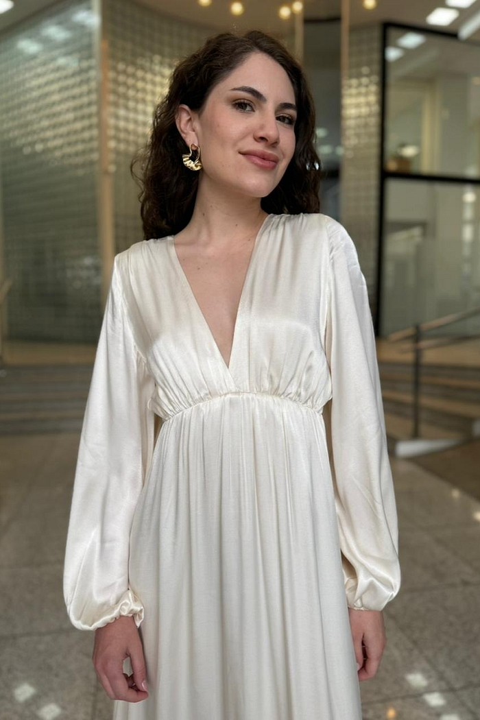 VESTIDO SUPER MIDI  OFF WHITE LANÇA PERFUME