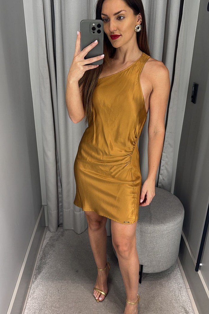 VESTIDO MARROM LEAO FORUM