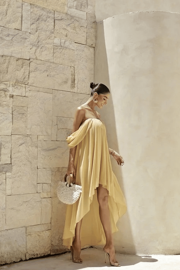 VESTIDO ALCAS CAIDAS FLUIDO